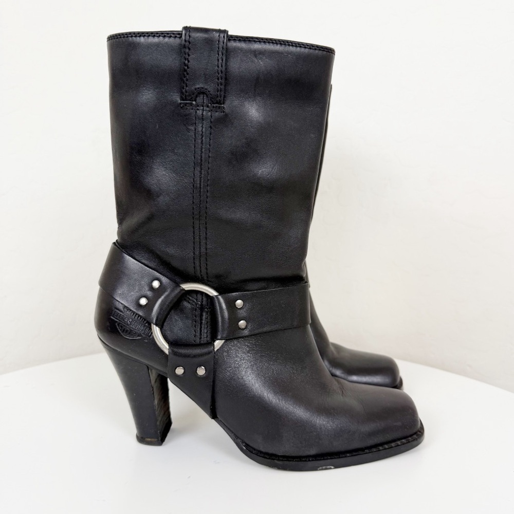 Harley-Davidson Nina Black Soft Toe Biker Motorcycle Riding Womens Boots